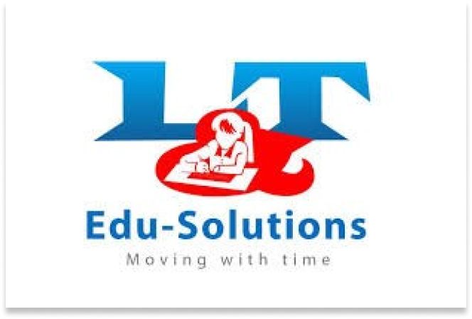 Edu-Solutions logo with text 'Edu-Solutions Moving with time'