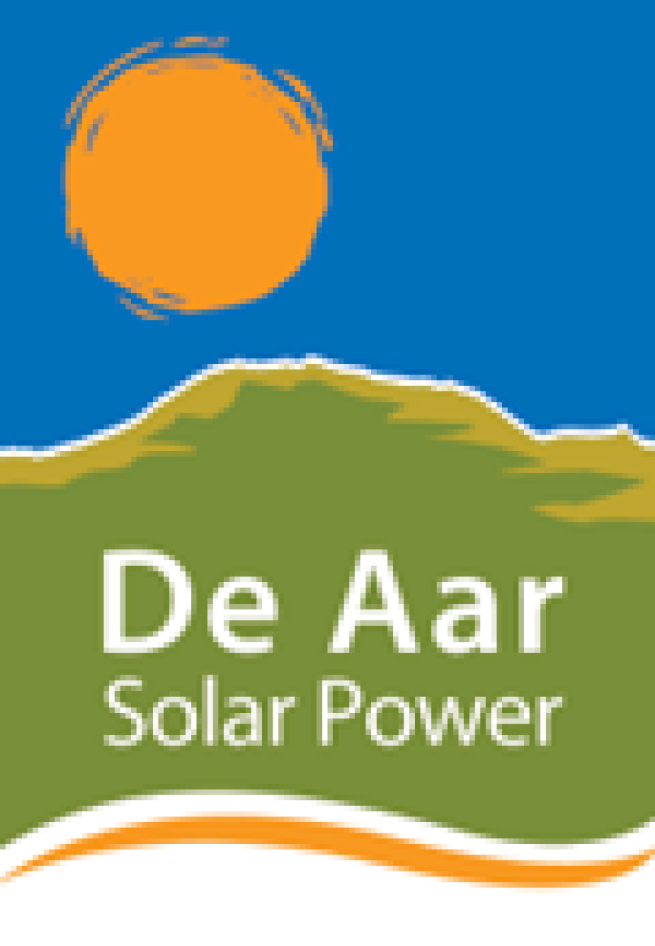 De Aar Solar Power logo with a sun and green hills